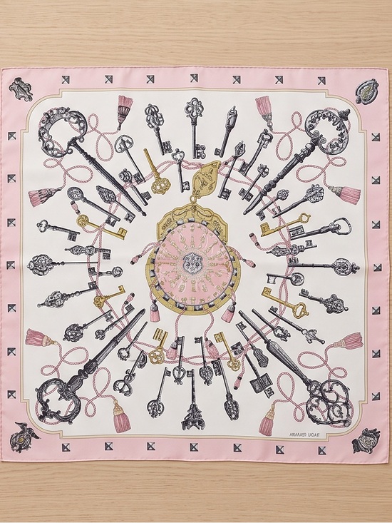 Hermes Accessories - Authentic Hermes Les Cles Carre' Pink Multicolour Silk Scarf 90